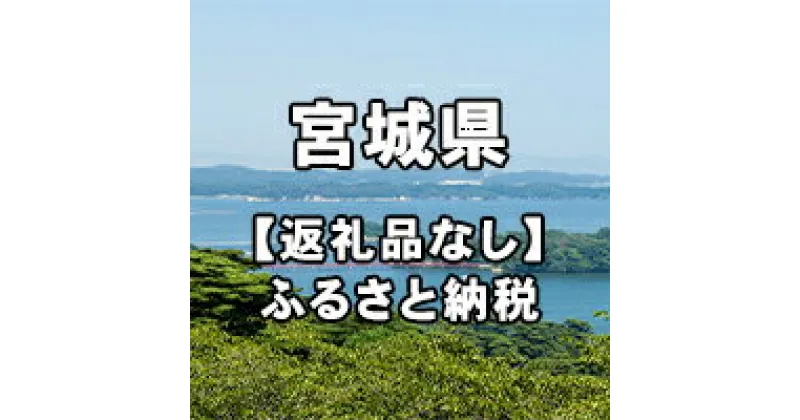 【ふるさと納税】宮城県への寄付（返礼品はありません）