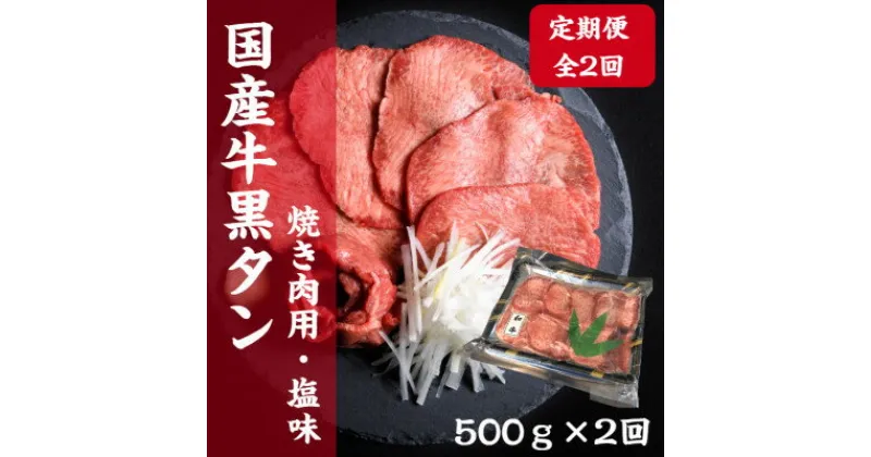 【ふるさと納税】【毎月定期便】老舗精肉店こだわりの国産牛タン(塩味)500g全2回【配送不可地域：離島】【4051919】