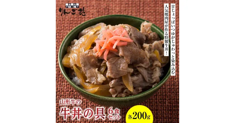 【ふるさと納税】《りんご苑》山形牛の牛丼の具 6食セット F2Y-1700