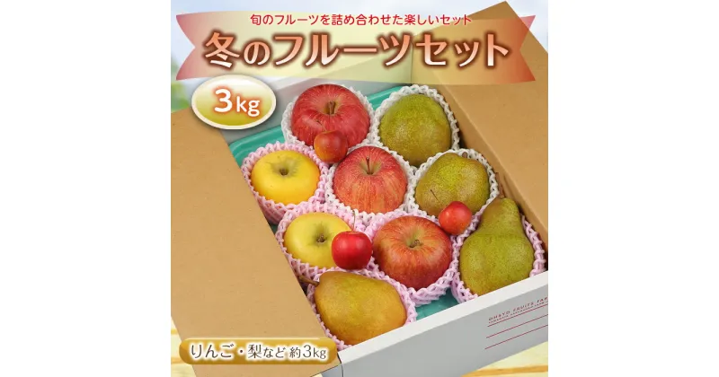 【ふるさと納税】《先行予約 2024年度発送》冬のフルーツセット3kg りんご リンゴ 林檎 デザート フルーツ 果物 くだもの 果実 食品 山形県 FSY-0059