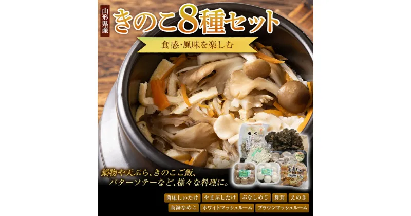 【ふるさと納税】山形県産 食感・風味を楽しむ【きのこ8種セット】 F2Y-3326