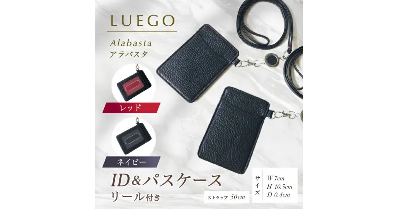 【ふるさと納税】LUEGO Carino Homme カリーノオム ID＆パスケース リール付き （レッド、ネイビー）F2Y-3268