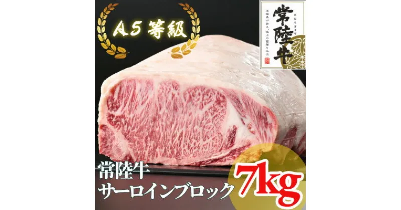 【ふるさと納税】【常陸牛】A5等級 サーロインブロック 7kg【配送不可地域：離島・沖縄県】【1517949】