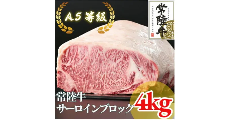 【ふるさと納税】常陸牛 A5等級 サーロインブロック 約4kg【配送不可地域：離島・沖縄県】【1518930】