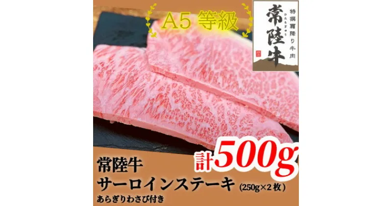 【ふるさと納税】常陸牛(ひたちぎゅう)A5等級 サーロインステーキ　500g(250g×2枚)あらぎりわさび1本付【配送不可地域：離島・沖縄県】【1520027】