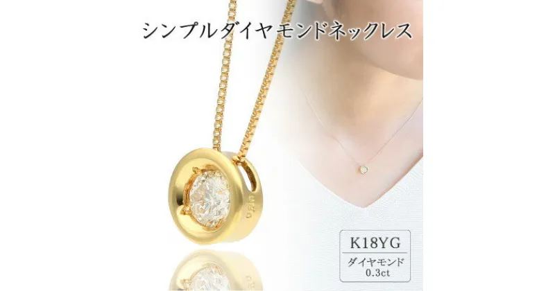 【ふるさと納税】K18イエローゴールド シンプルダイヤモンドネックレス(0.3ct) 60-9562【配送不可地域：離島・沖縄県】【1289069】