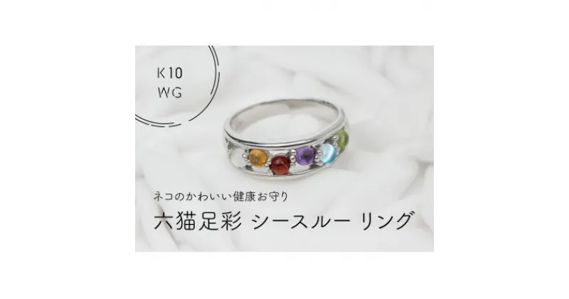 【ふるさと納税】K10WG　六猫足彩(無病息災)　シースルーリング　10号(1点)【配送不可地域：離島・沖縄県】【1330897】