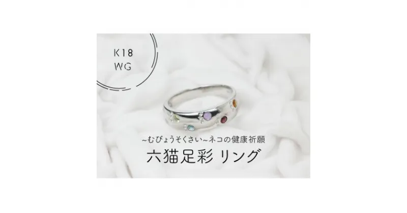 【ふるさと納税】K18WG　六猫足彩(無病息災)　リング　10号(1点)【配送不可地域：離島・沖縄県】【1330917】