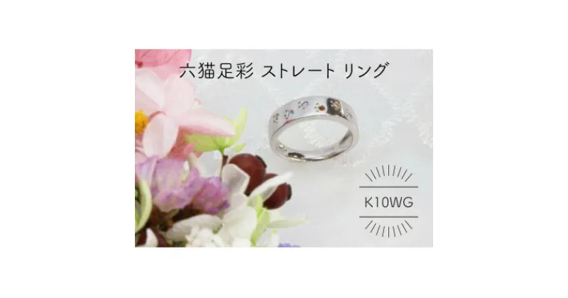 【ふるさと納税】K10WG 六猫足彩 8号 リング(1点)【配送不可地域：沖縄県】【1343994】