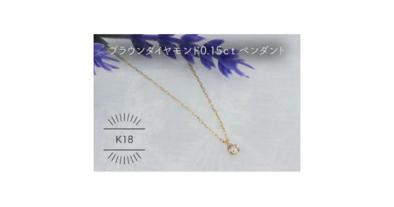 【ふるさと納税】K18YG ブラウンダイヤモンド 0.15ct ペンダント(1点)【配送不可地域：沖縄県】【1345685】