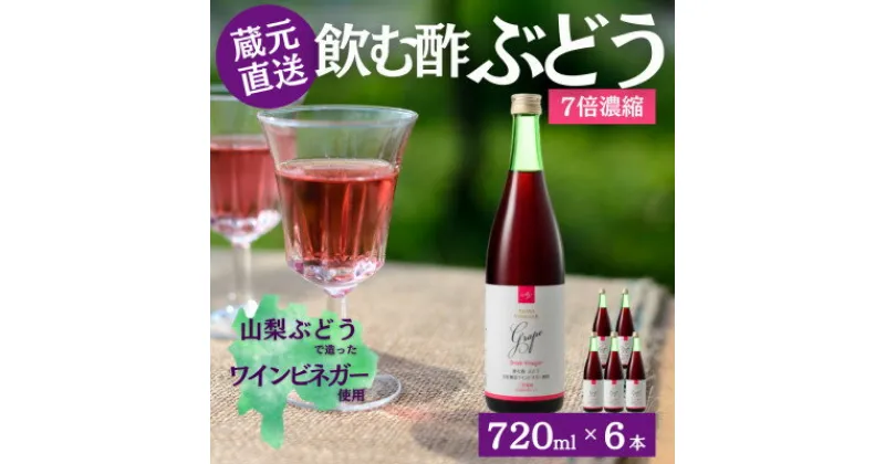 【ふるさと納税】お酢のイメージを変える!ドリンクビネガーぶどう6本セット〈濃縮タイプ飲む酢/山梨産ビネガー使用〉【配送不可地域：離島】【1488906】