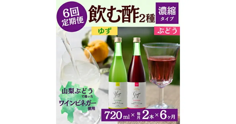 【ふるさと納税】【毎月定期便】飲む酢のイメージを変える!ドリンクビネガー2種《濃縮タイプ》720ml×2本全6回【配送不可地域：離島】【4012321】