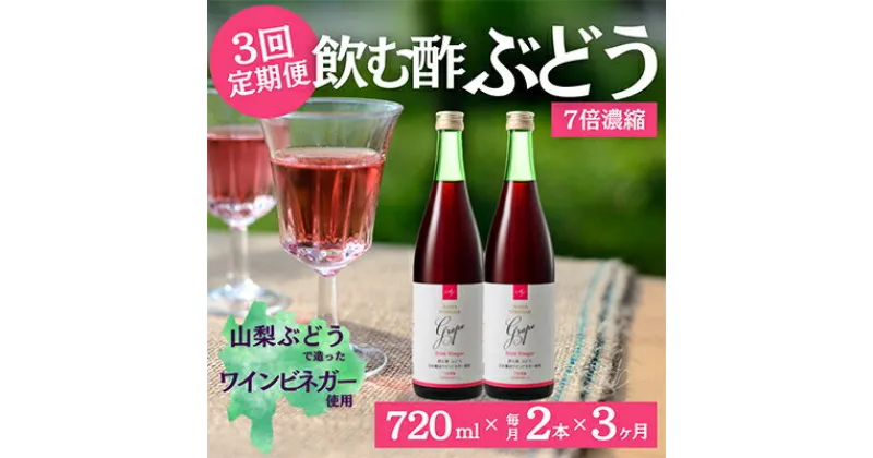 【ふるさと納税】【毎月定期便】飲む酢のイメージを変える!ドリンクビネガーぶどう《7倍濃縮》720ml×2本全3回【配送不可地域：離島】【4012324】