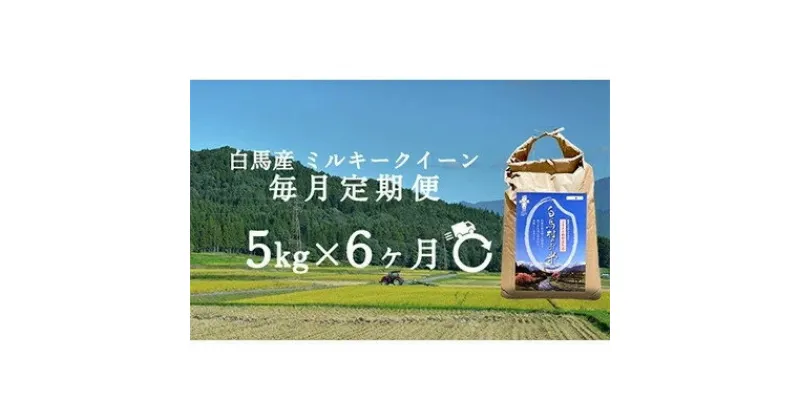 【ふるさと納税】【毎月定期便】長野県白馬村産ミルキークイーン精米5kg全6回【4057909】