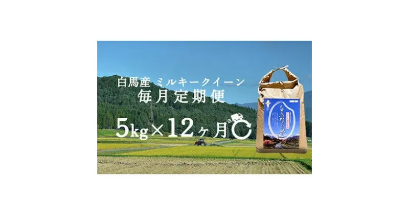 【ふるさと納税】【毎月定期便】長野県白馬村産ミルキークイーン精米5kg全12回【4058044】