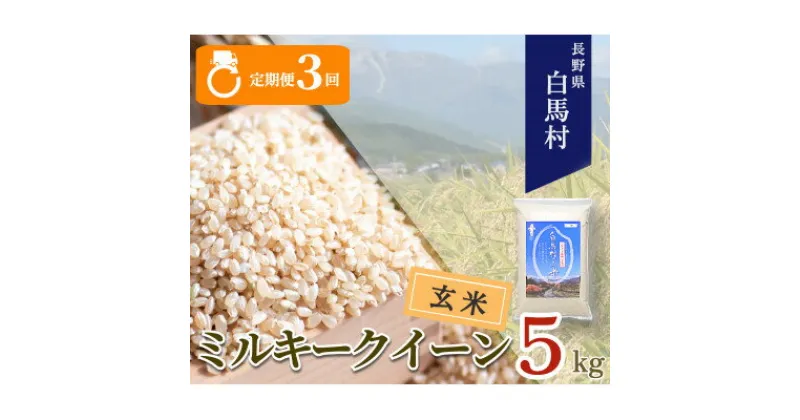 【ふるさと納税】【毎月定期便】長野県白馬村産ミルキークイーン【玄米】5kg全3回【4057924】