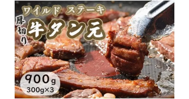 【ふるさと納税】 ワイルド 牛タン 元 ステーキ 900g （ 300g × 3 ） 肉のプロが贈る厚切りタンステーキ タン元 タン中 味付き 味付け肉 牛 牛肉 ビーフ キャンプ アウトドア 小分け セット 焼くだけ 熨斗 贈答 ギフト 焼肉 焼き肉用 BBQ バーベキュー 厚切り 京都 舞鶴