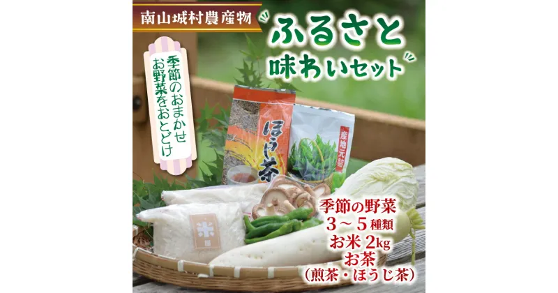 【ふるさと納税】 産地直送！南山城村ふるさと味わいセットB【村のお野菜・お茶・お米】 直売所 美味しい 旬の農産物 朝収穫 新鮮野菜 オススメ セレクト 季節の野菜 野菜 米 お米 2kg 2キロ ほうじ茶 詰め合わせ セット 京都府 南山城村