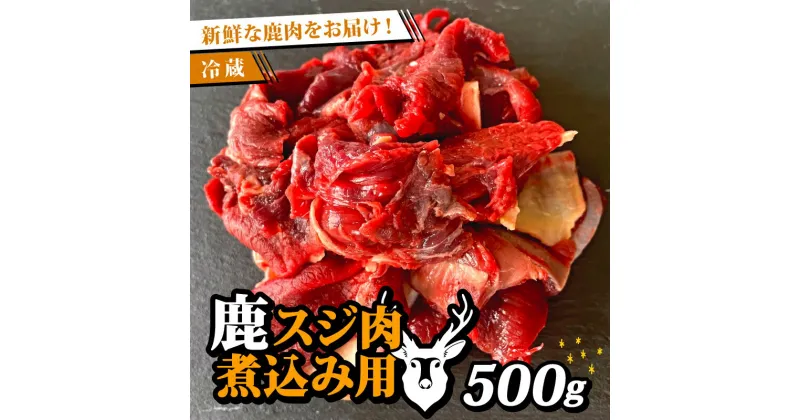 【ふるさと納税】 鹿スジ肉 煮込み用 500g 鹿肉 鹿 冷蔵 生ジビエ 生肉 煮込み シチュー カレー ヘルシー あっさり 食べやすい 美味しい 肉 臭くないジビエ ジビエ初心者 生食不可 ふるさと納税 ふるさと納税ジビエ 美味しい 京都府 笠置町