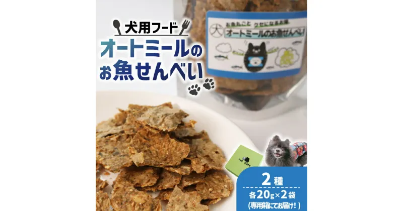 【ふるさと納税】 ペット用 オートミールのお魚せんべい2種 80g (20g×各2袋) 専用箱付き ＜ ペット用 ドライ 犬 魚 さかな せんべい オートミール ドッグフード 手作り おやつ 詰合せ 愛犬用 愛犬用ご飯 ペット 小分け 箱 付き ギフト 贈答 国産 京都 精華町 ＞