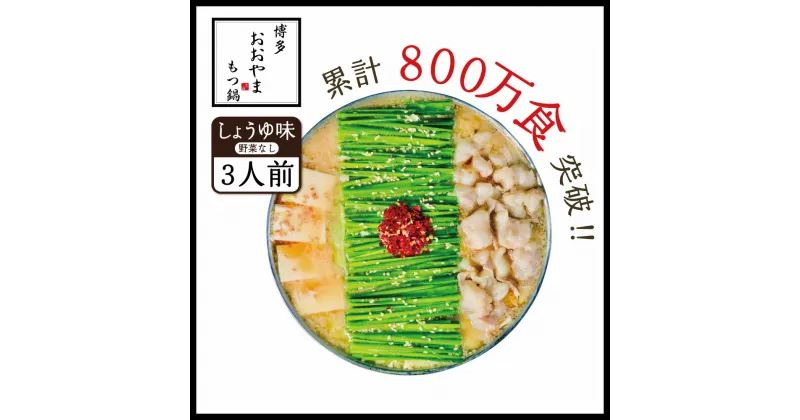 【ふるさと納税】博多もつ鍋おおやま しょうゆ味 3人前 送料無料 もつ鍋 福岡 AH002