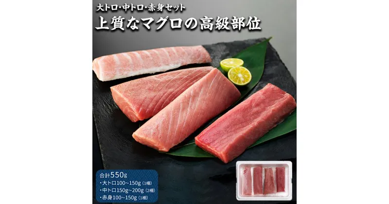 【ふるさと納税】本 マグロ セット 計550g 大トロ 中トロ 赤身 高級部位 | 鮪 トロ 赤み あかみ 魚 さかな 刺し身 刺身 さしみ 魚介 海鮮 海鮮丼 海の幸 養殖 冷凍 生食用 食べ比べ 食べくらべ お取り寄せ グルメ 人気 おすすめ