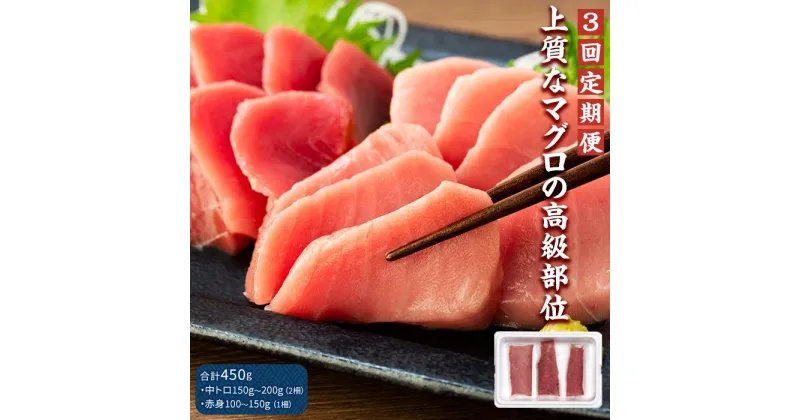 【ふるさと納税】定期便 全3回 本 マグロ 中トロ 赤身 セット 450g | 鮪 トロ 赤み あかみ 魚 さかな 刺し身 刺身 さしみ 魚介 海鮮 海鮮丼 海の幸 養殖 冷凍 生食用 食べ比べ 食べくらべ お取り寄せ グルメ 人気 おすすめ お楽しみ 長崎県