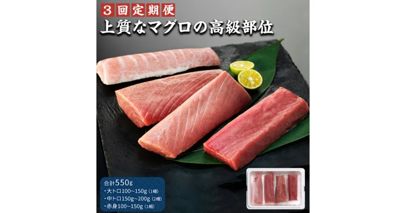 【ふるさと納税】定期便 全3回 本 マグロ セット 計550g 大トロ 中トロ 赤身 | 鮪 トロ 赤み あかみ 魚 さかな 刺し身 刺身 さしみ 魚介 海鮮 海鮮丼 海の幸 養殖 冷凍 生食用 食べ比べ 食べくらべ お取り寄せ グルメ 人気 おすすめ お楽しみ 長崎県