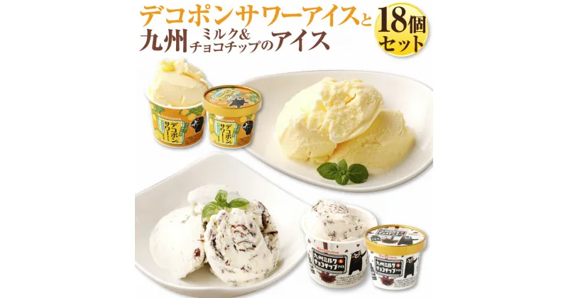 【ふるさと納税】デコポンサワーアイスと九州ミルク&チョコチップのアイス 18個 セット 2種 110ml×18個 アイス アイスクリーム デコポン チョコレート デザート おやつ 乳製品 冷凍 国産 九州 熊本県 送料無料