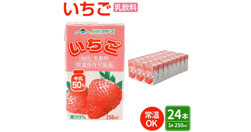 【ふるさと納税】いちごミルク 250ml×24本 1ケース いちごみるく イチゴミルク いちご 苺 イチゴ 乳飲料 乳性飲料 ドリンク 飲み物 飲料 セット 紙パック 常温保存可能 ロングライフ 九州 熊本県 送料無料