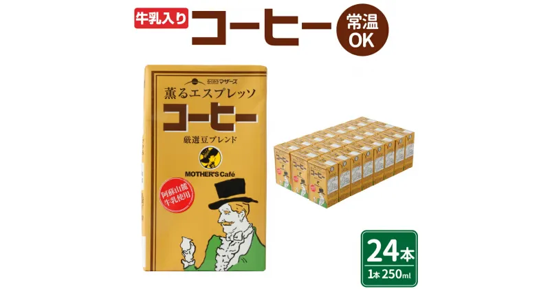 【ふるさと納税】コーヒー 250ml×24本 1ケース コーヒー牛乳 カフェオレ 珈琲 乳飲料 乳性飲料 ドリンク 飲み物 飲料 セット 紙パック 常温保存可能 ロングライフ 九州 熊本県 送料無料