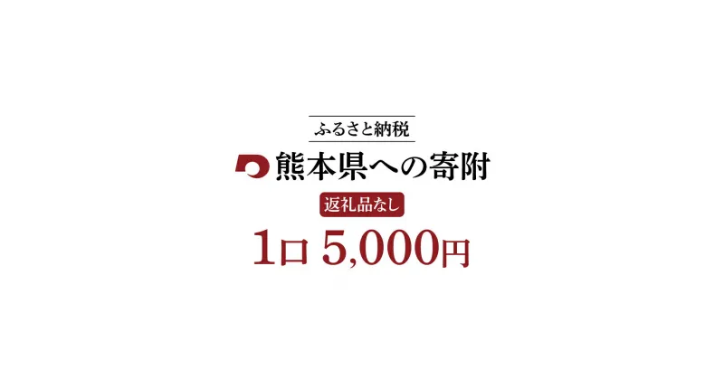 【ふるさと納税】熊本県への寄附 （返礼品はありません） 1口5,000円 寄附のみ 返礼品なし