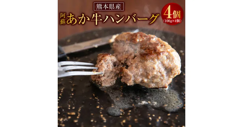 【ふるさと納税】阿蘇 あか牛 ハンバーグ 4個 100g×4個 牛肉 肉 お肉 赤牛 あかうし 和牛 惣菜 グルメ おかず 国産 冷凍 九州 熊本県 送料無料