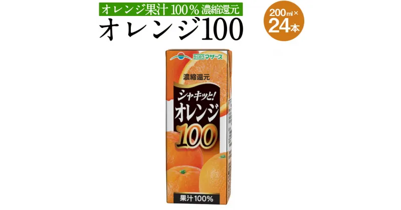 【ふるさと納税】オレンジ100 200ml 24本 合計4,800ml 4.8L オレンジジュース オレンジ 蜜柑 みかん みかんジュース ミカンジュース 果汁100％ ジュース 紙パック 長期保存 常温 九州 熊本県 送料無料