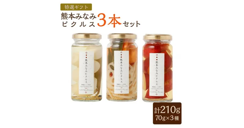 【ふるさと納税】熊本みなみピクルス 特撰ギフト桐箱3本セット 合計210g（70g×3本） 3種 化粧箱 うずらの美味 2種の洋風 さつまいもバニラビーンズ 漬物 漬け物 野菜 卵 たまご 詰め合わせ 瓶 瓶詰めギフト プレゼント 九州 国産 熊本県産 送料無料