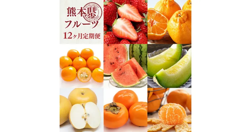 【ふるさと納税】【12ヶ月定期便】熊本県 フルーツ 12ヶ月 定期便 定期配送 12回 果物 くだもの 果実 旬 柑橘 いちご 不知火 キンカン スイカ 西瓜 メロン 梨 みかん デコポン 太秋柿 新高梨 豊水梨 九州 送料無料