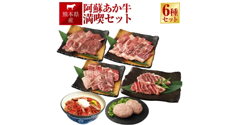 【ふるさと納税】阿蘇あか牛 満喫 セット モモ 上カルビ 上ロース サーロイン ハンバーグ 丼 6種 肉 お肉 牛肉 阿蘇 あか牛 くまもとあか牛 冷凍 あか牛丼 国産 国産牛 九州 熊本県 送料無料