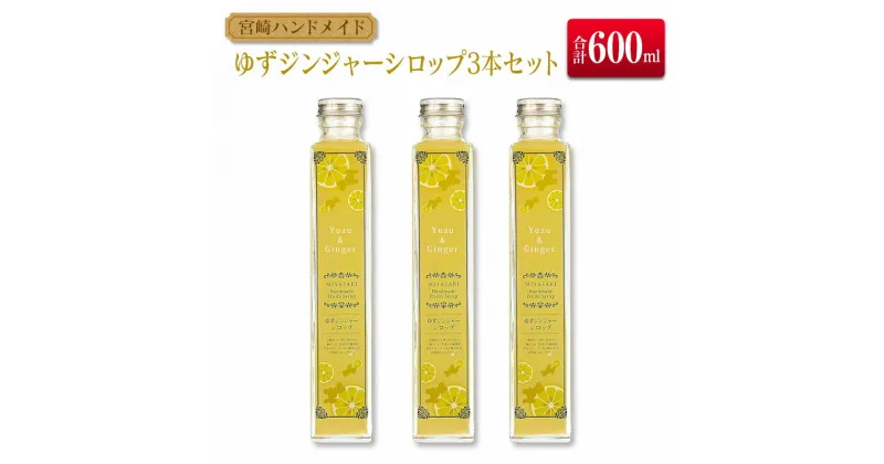 【ふるさと納税】◆宮崎ハンドメイド　ゆずジンジャーシロップ×3本(合計600ml)