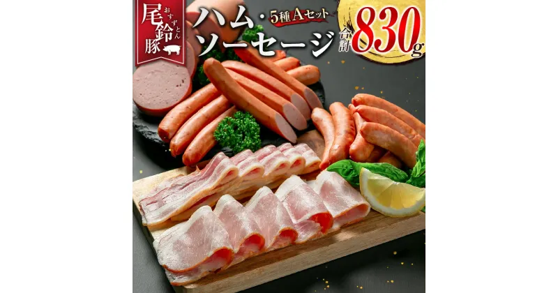 【ふるさと納税】【PREMIUM PORK】 尾鈴豚 ハム ソーセージ 詰め合わせ 合計830g 5種 Aセット 宮崎県産