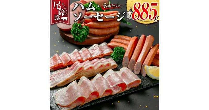 【ふるさと納税】【PREMIUM PORK】 尾鈴豚 ハム ソーセージ 詰め合わせ 合計885g 6種 セット 宮崎県産