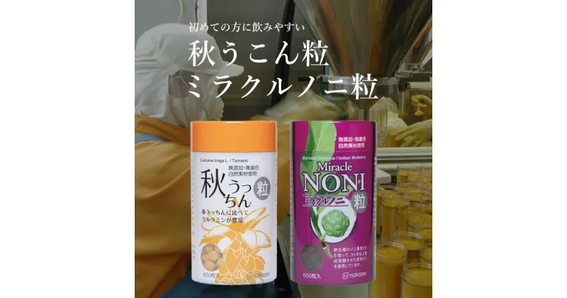 【ふるさと納税】ノニとウコンが初めての方に飲みやすい【粒：つぶ】タイプセット | 沖縄 沖縄県 南城市 ご当地 お取り寄せ ふるさと 納税 支援 ウコン