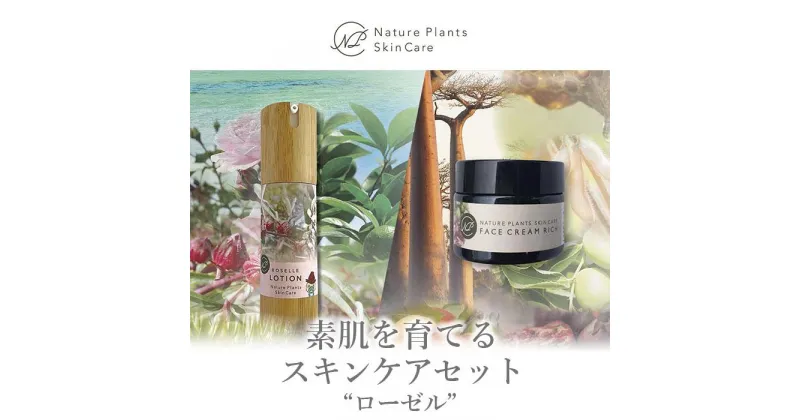 【ふるさと納税】【Nature Plants Skin Care】素肌を育てるスキンケアセット＜ローゼル＞ | 天然素材 手作り スキンケア 美容 美 化粧水 天然 自然 守本理恵 メイクアップアーティスト メイク モデル 無添加 自然派 クリーム 美白 沖縄 海 フェイスクリーム