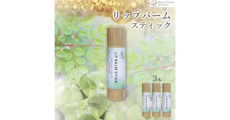 【ふるさと納税】【Nature Plants Skin Care】リップバームスティック　5ml×3本 | 天然素材 手作り スキンケア 美容 美 守本理恵 天然 自然 メイクアップアーティスト メイク モデル 無添加 自然派 美白 沖縄 海 オイル オーガニック オーガニックオイル