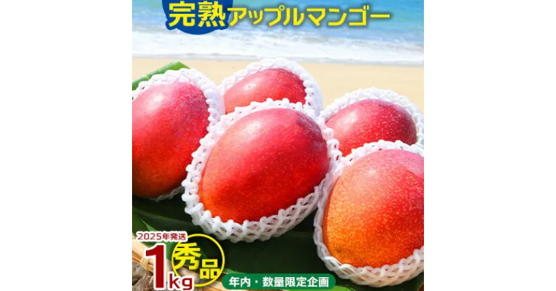 【ふるさと納税】【年内・数量限定企画】【2025年発送】農園一番人気の完熟アップルマンゴー秀品・1kg以上農園から直送！ 秀品 先行予約 沖縄 甘味 糖度 濃厚 美味しい お土産 おいしい ギフト とろける甘さ 香り アーウィン 果汁 高級 箱入り 化粧箱入り 見た目 きれい 綺麗