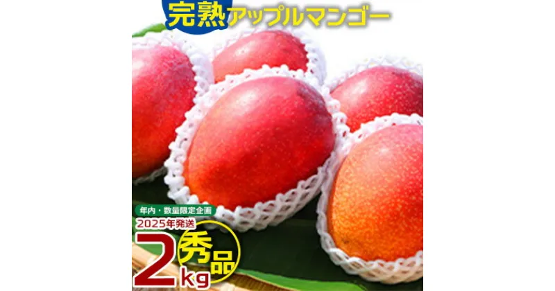 【ふるさと納税】【年内・数量限定企画】【2025年発送】農園一番人気の完熟アップルマンゴー秀品・2kg以上農園から直送！ 秀品 先行予約 沖縄 甘味 糖度 濃厚 美味しい お土産 おいしい ギフト とろける甘さ 香り アーウィン 果汁 高級 箱入り 化粧箱入り 見た目 きれい 綺麗