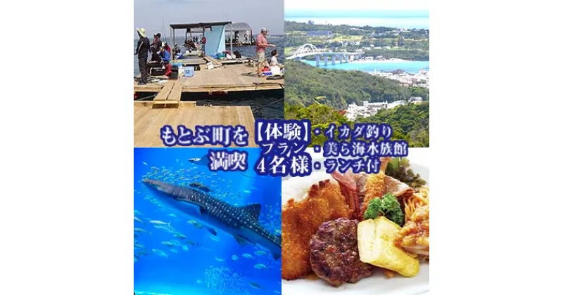 【ふるさと納税】もとぶ町で釣りまくり！【宿泊】プラン　1泊1食4名（イカダ釣り・美ら海水族館・ランチ付）