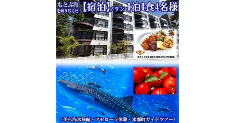 【ふるさと納税】もとぶ町を知り尽くせ！【宿泊】プラン　1泊1食4名（美ら海水族館・アセローラ体験・本部町ガイドツアー）