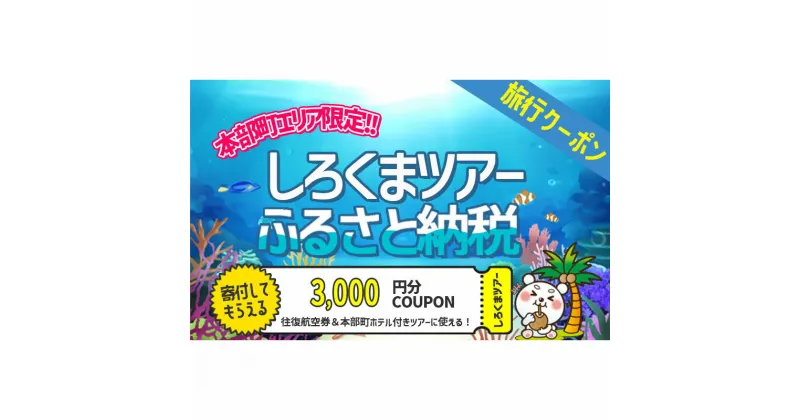 【ふるさと納税】【本部町】しろくまツアーで利用可能なWEB旅行クーポン（3千円分）