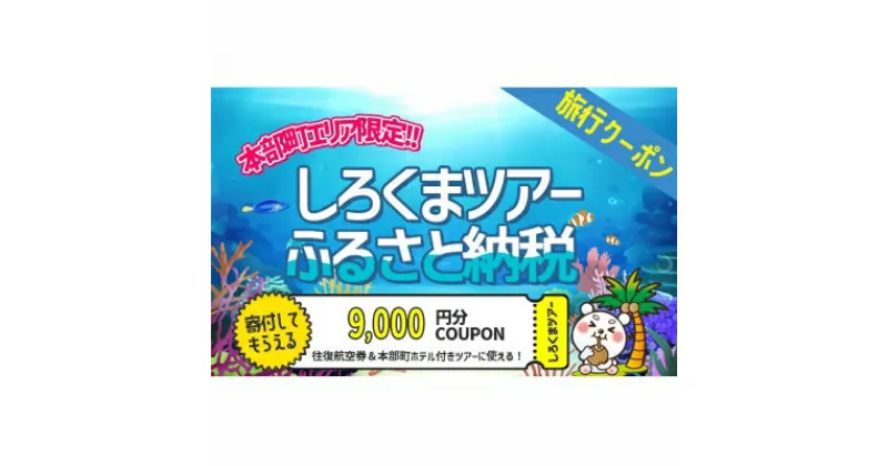 【ふるさと納税】【本部町】しろくまツアーで利用可能なWEB旅行クーポン（9千円分）