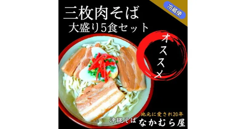 【ふるさと納税】三枚肉そば(細麺・大盛り5食セット)沖縄そば【配送不可地域：離島】【1471023】